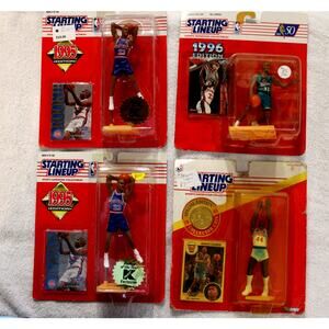 Lot of 4 Starting Lineup Basketball Rookie Figures – NBA Kenner 1990s